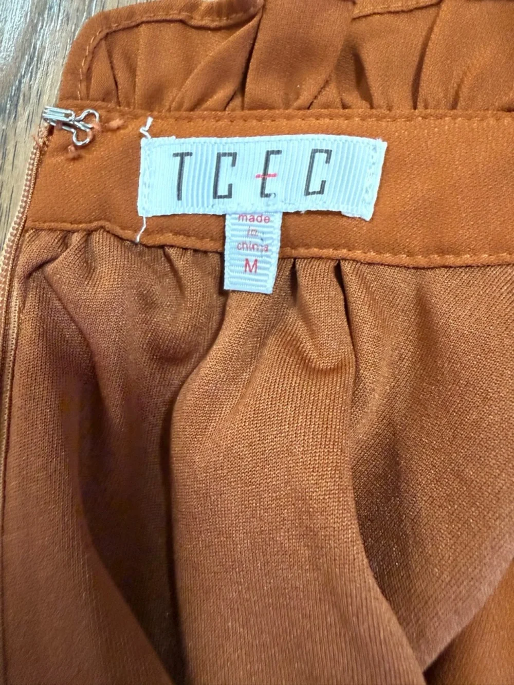 TCEC Brown and Orange Tiered Ruffled Sundress